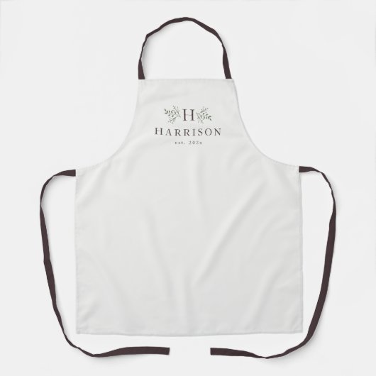 Rustiek monogram gepersonaliseerd schort (Voorkant)