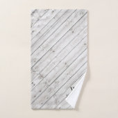 Rustiek Monogram Grijs Hout Wandelen Beer Familien Bad Handdoek (Handdoek)