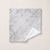 Rustiek Monogram Grijs Hout Wandelen Beer Familien Bad Handdoek (Wasdoekje)