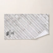 Rustiek Monogram Grijs Hout Wandelen Beer Familien Bad Handdoek (Handdoek)