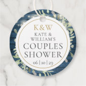 Rustiek Monogram groen koppels bruiloft douche Bedankjes Labels (Achterkant)