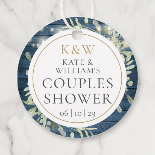 Rustiek Monogram groen koppels bruiloft douche Bedankjes Labels (Achterkant)