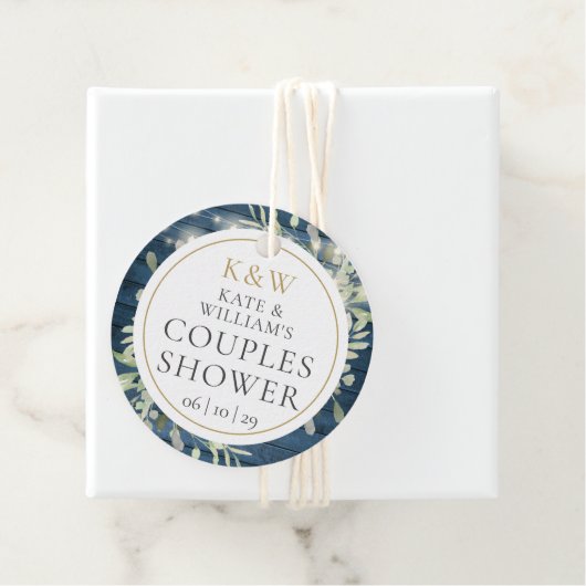 Rustiek Monogram groen koppels bruiloft douche Bedankjes Labels (In situ)