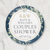 Rustiek Monogram groen koppels bruiloft douche Bedankjes Labels (Voorkant)