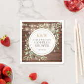 Rustiek Monogram groen koppels bruiloft douche Servet (Insitu)