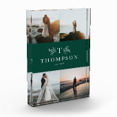 Rustiek monogram groene bruiloft collage fotoblokken (Links)