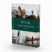 Rustiek monogram groene bruiloft collage fotoblokken (Rechts)