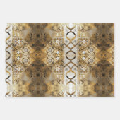 Rustiek Monogram Patroon: Tan & Cream Stijl Inpakpapier Vel (Voorkant 3)