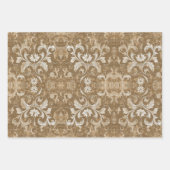 Rustiek Monogram Patroon: Tan & Cream Stijl Inpakpapier Vel (Voorkant 2)