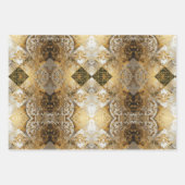 Rustiek Monogram Patroon: Tan & Cream Stijl Inpakpapier Vel (Voorkant)