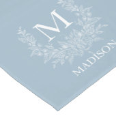 Rustiek monogram Pewter Blue gepersonaliseerd init Korte Tafelloper (Hoek)