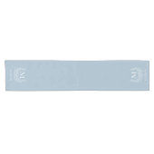 Rustiek monogram Pewter Blue gepersonaliseerd init Korte Tafelloper (Horizontaal)