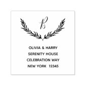 Rustiek Monogram Retouradres Zelf Inking Stempel (Design)