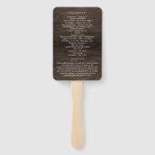 Rustiek Monogram Trouwceremonie Programma Fan Handwaaier (Achterkant)