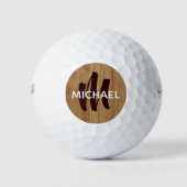 Rustiek Monogram voor een Golfer Golfballen (Voorkant)