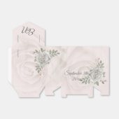 Rustiek Monogram witte rozen Bloemen bruiloft Bedankdoosjes (Uitgevouwen)