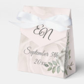 Rustiek Monogram witte rozen Bloemen bruiloft Bedankdoosjes (Voorkant Zijde)