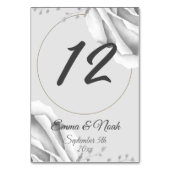 Rustiek Monogram witte rozen Bloemen bruiloft Kaart (Voorkant)