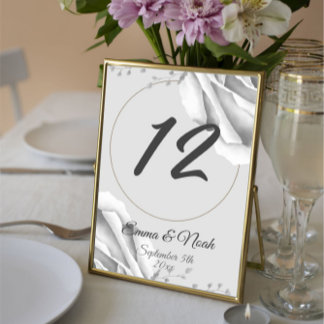 Rustiek Monogram witte rozen Bloemen bruiloft Kaart