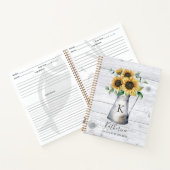 Rustiek Monogram Zonnebloem Recept Cookbook Notitieboek (Binnen)