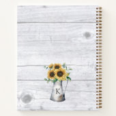 Rustiek Monogram Zonnebloem Recept Cookbook Notitieboek (Achterkant)