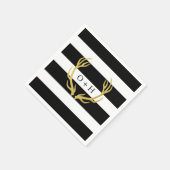 Rustiek monogram | Zwart Wit Trouwpapier Servet (Hoek)