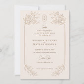 Rustiek Monoline Floral Lijst Kaart (Voorkant)