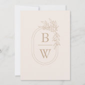 Rustiek Monoline Floral Lijst Kaart (Achterkant)