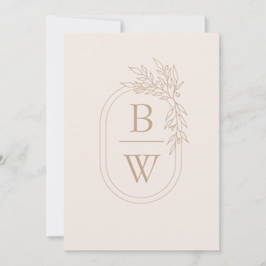 Rustiek Monoline Floral Lijst Kaart (Achterkant)