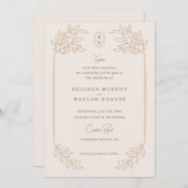 Rustiek Monoline Floral Lijst Kaart (Voorkant / Achterkant)