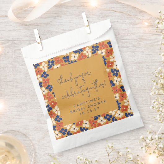 Rustiek Mosterdblauw Bloemen Vrijgezellenfeest Dan Bedankzakje (Geknipt)