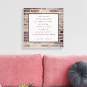 Rustiek Motivatie citaat Maak uw eigen baksteen Canvas Afdruk (Insitu (Woonkamer))