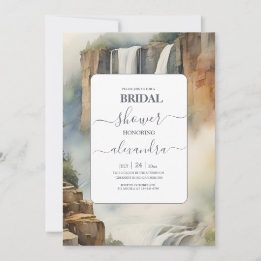 Rustiek Mountain Waterfall Vrijgezellenfeest Kaart (Voorkant)