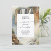 Rustiek Mountain Waterfall Vrijgezellenfeest Kaart (Staand voorkant)