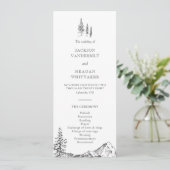 Rustiek Mountain Woodland bruiloft programma Programmakaart (Staand voorkant)