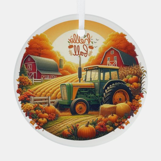 Rustiek/ najaar op het boerderij glas ornament (Achterkant)