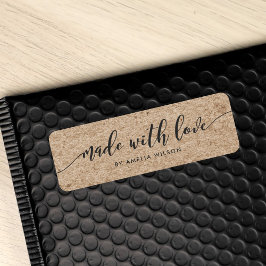 Rustiek namaak-kraft-ontspanningsscript Gemaakt me Etiket