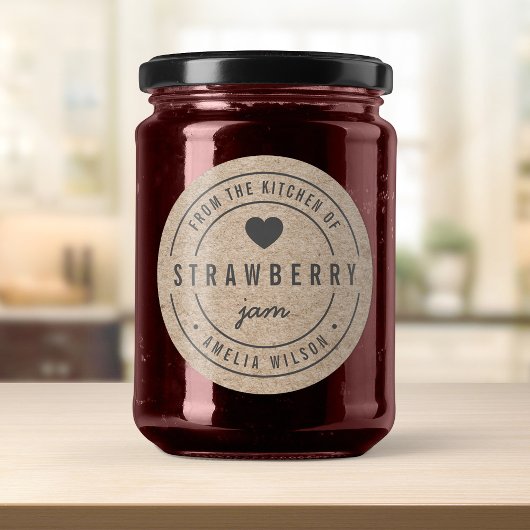 Rustiek namaak kraft vet Uit de keuken van Ronde Sticker