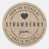 Rustiek namaak kraft vet Uit de keuken van Ronde Sticker (Voorkant)