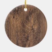 Rustiek Natuurlijk Hout Land Geboortegegevens Vaka Keramisch Ornament (Achterkant)