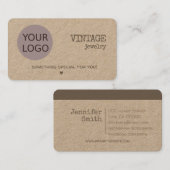  rustiek natuurlijk papier eenvoudige bruine kraft visitekaartje (Voorkant / Achterkant)