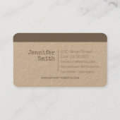  rustiek natuurlijk papier eenvoudige bruine kraft visitekaartje (Achterkant)
