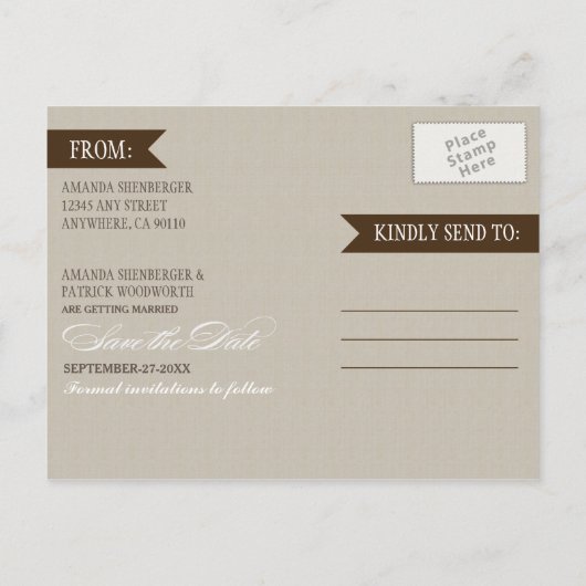 Rustiek Nautisch Anker Save the Date Briefkaarten (Achterkant)