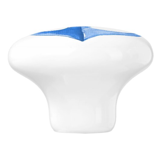 Rustiek Nautisch Blauw Bootanker Keramische Knop (Zijkant)