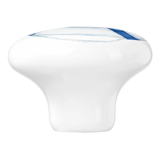 Rustiek Nautisch Blauw Leven Ring Boei Keramische Knop (Zijkant)