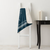 Rustiek nautisch kompas gepersonaliseerde familie sherpa deken (In situ)