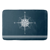 Rustiek nautisch kompas met strepen badmat (Voorkant)