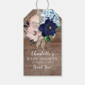 Rustiek Navy Bloemen Baby shower Favor Cadeau Labe Cadeaulabel (Voorkant)