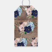 Rustiek Navy Bloemen Baby shower Favor Cadeau Labe Cadeaulabel (Achterkant)