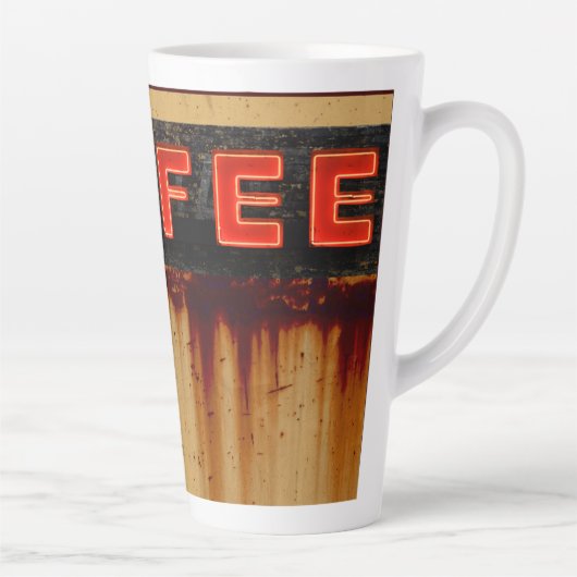 Rustiek Neon Koffie Teken Latte Mok (Rechts)